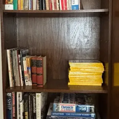 Assorted Books w/ Large Coffee Table Books, Vintage Cookbooks, Vintage Natl Geographic Magazine
