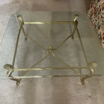 Brass & Beveled Glass Coffee Table