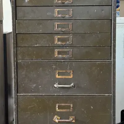 Vintage ‘Art Metal’ Industrial Metal Multi Drawer Cabinet with Contents  