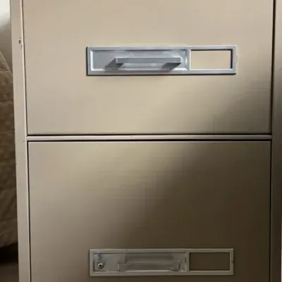 Sears Metal 2 Drawer File Cabinet with Key and Fireproof Bottom Drawer