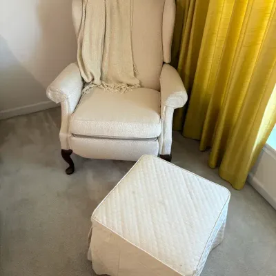 Wingback Recliner & Storage Ottoman 