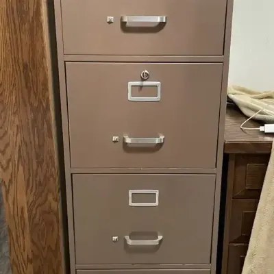 Vintage Wesco Brand Metal Filing Cabinet w/ Key