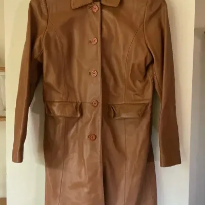 Adler Collection Brown Lambskin Coat Womens Medium