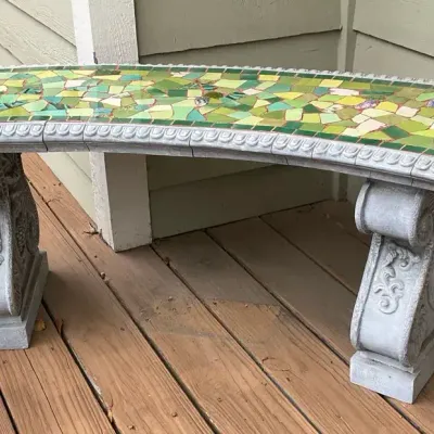 Mosaic Garden Bench 