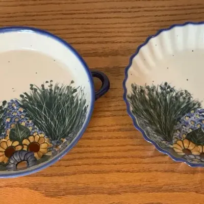 Wildflower Meadow Polish Pottery Pie Plates