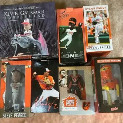 Baltimore Orioles Bobbleheads, Figure, & Bank incl. Kevin Gausman Game of Thrones