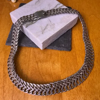 Sterling Silver Taxco Mexico Collar Necklace 16” 