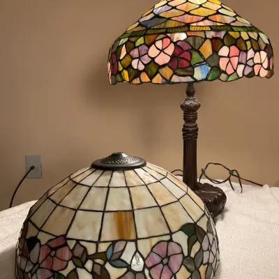Lamp With Two Tiffany Style Lamp Shades 