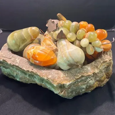 Onyx Stone Carved Fruit And Bowl (15)