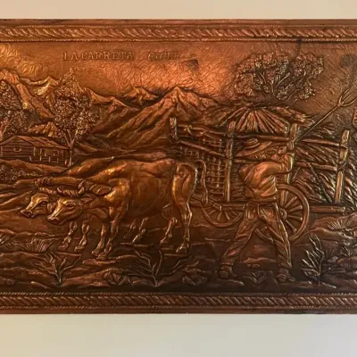“La Carreta” Copper Wall Plaque