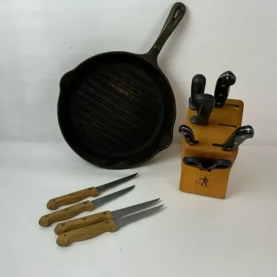 Zwilling J.A. Henckels Knives & Cast Iron Grill Pan