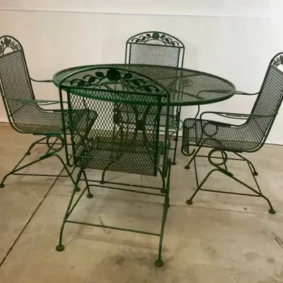 Green Metal Patio Dining Set
