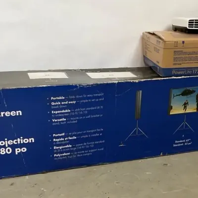 Epson PowerLite Projector & 80 Inch Portable Screen