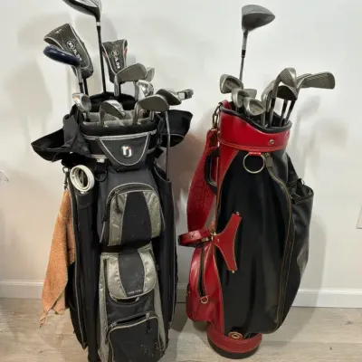Golf Clubs with Two Golf Bags