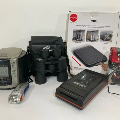 Bass Pro Binoculars, Timex Radio & Household Electronics