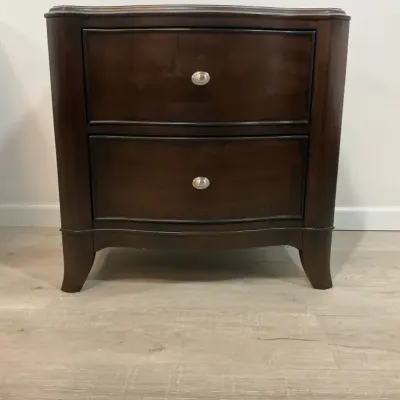 Two Drawer Wood Nightstand