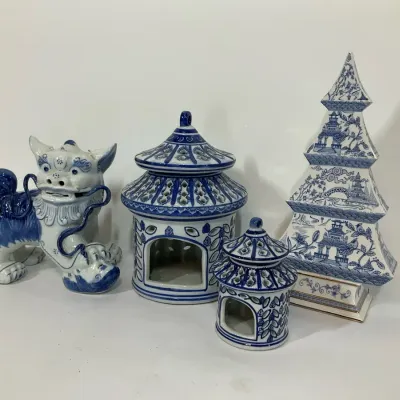 Blue & White Asian Style Porcelain Décor