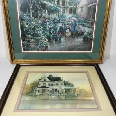 Signed Framed Architectural & Garden Prints