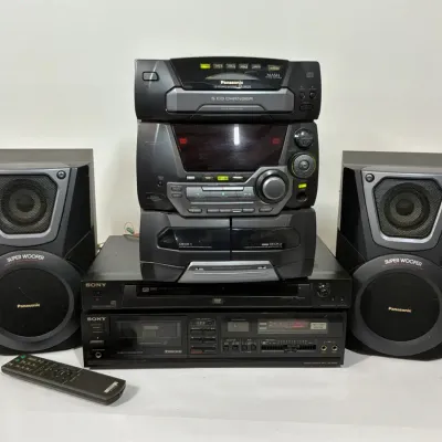 Panasonic Stereo System with Speakers and Sony DVD and Cassette Players