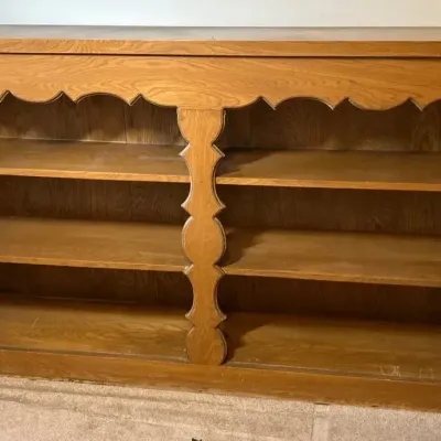 Vintage Wood Shelving Unit/ Open Bookcase / Bookshelf / Display Shelf 72” W X 14” D X 42” T