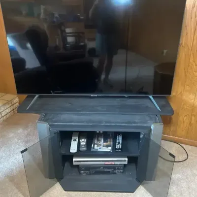 55" Samsung Tv, Stand, Sony DVD Player And JVC VCR Player with Remote