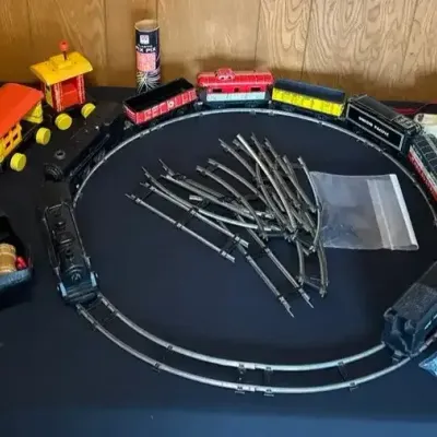 Vintage Metal Train Set, Fisher Drive Wooden Train Set, Radio, Dog Plus More