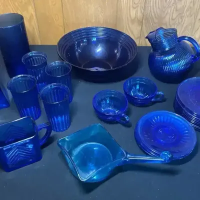 Cobalt Blue Glass Collection – Pitchers, Glasses, Plates & More