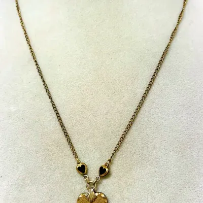14K Gold Filled Vintage Heart Pendant Necklace