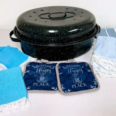 Black Speckled Enamel Roaster and More