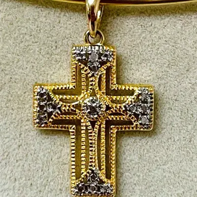 Sterling Silver Gold-tone Cross Pendant