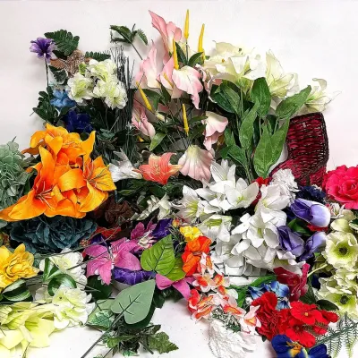 Assorted Artificial Floral Stems and Greenery 