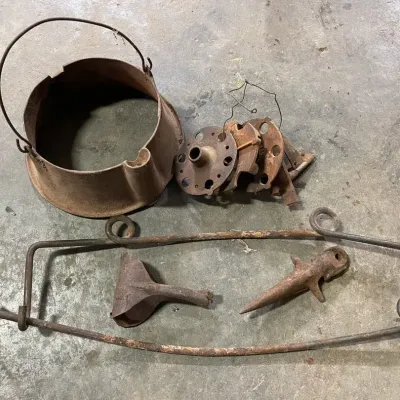 Vintage Cast Iron Farm Equipment Pieces