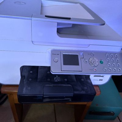 Sale Photo Thumbnail #156: Dell Photo 966 all-in-one inkjet printer, scanner, and copier, featuring a control panel with a small display screen and numeric keypad.