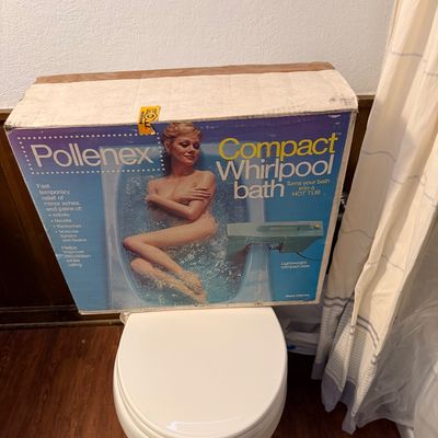 Sale Photo Thumbnail #118: Vintage Pollenex Compact Whirlpool Bath unit in its original box, circa 1970s.