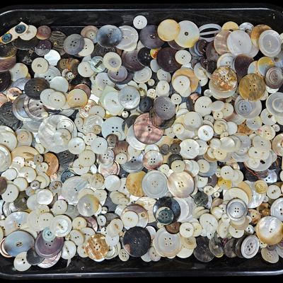 Sale Photo Thumbnail #355: A Collection of Vintage and Antique Shell and Composition Sewing Buttons