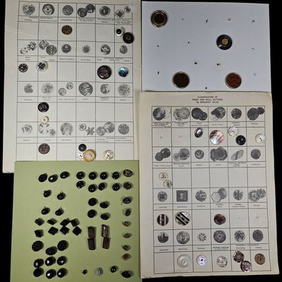 Sale Photo Thumbnail #331: A Collection of Vintage Button Display Cards Including Margaret Kelso Classification Sheets