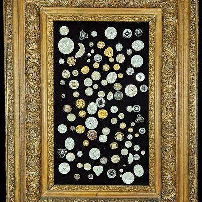 Sale Photo Thumbnail #334: A Framed Collection of Antique and Vintage Buttons