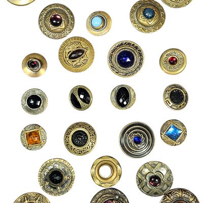 Sale Photo Thumbnail #106: An Assortment of Antique Gay 90s Costume Jewelry Buttons