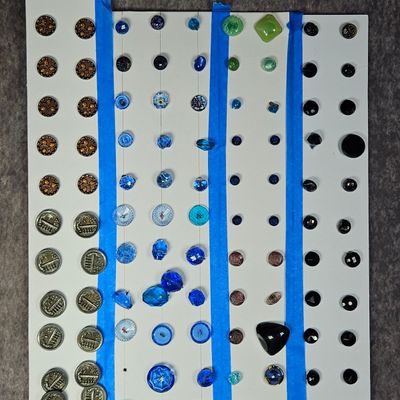 Sale Photo Thumbnail #207: An Assortment of Vintage and Antique Glass, Plastic, and Metal Sewing Buttons