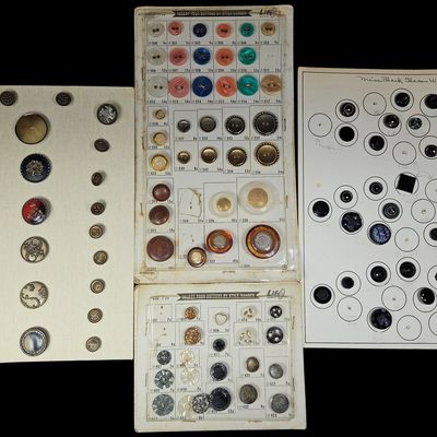 Sale Photo Thumbnail #319: A Collection of Vintage Button Sample Cards and Loose Displays Including Life and Trading Co.