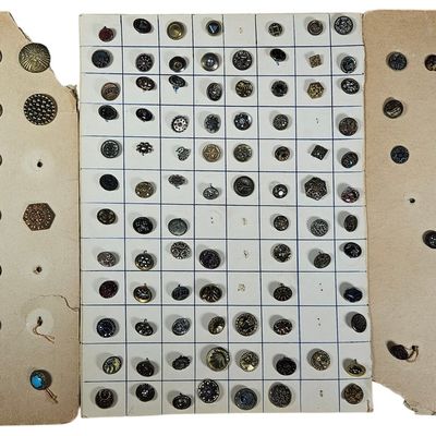 Sale Photo Thumbnail #107: A Large Collection of Antique and Vintage Decorative Buttons Mounted on Display Cards