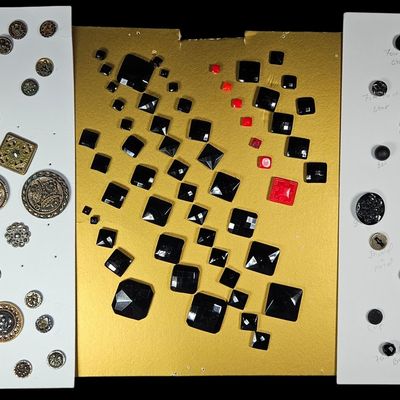 Sale Photo Thumbnail #301: Collection of Antique and Vintage Buttons Including Cut Steel and Black Glass