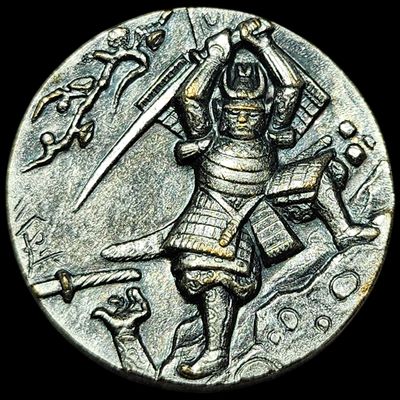 White Metal Samurai Relief Shank Button