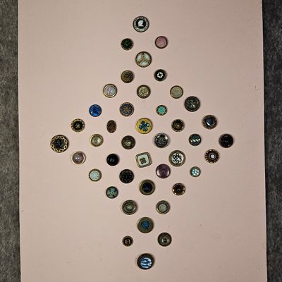 Sale Photo Thumbnail #211: A Collection of 51 Victorian Glass Diminutive Buttons