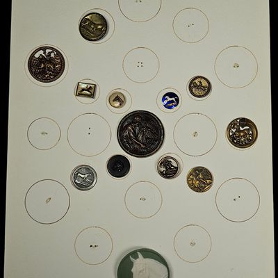 A Collection of Antique and Vintage Buttons and Dress Ornaments with Equestrian Motifs