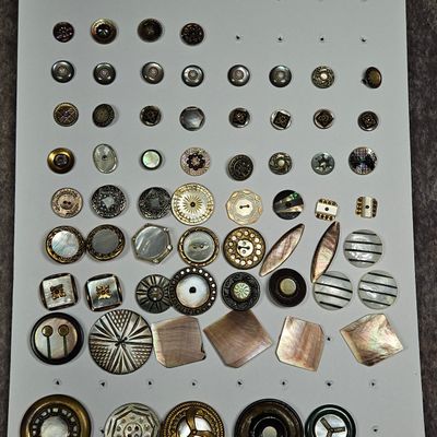Sale Photo Thumbnail #183: An Assortment of Antique and Vintage Mother of Pearl and Abalone Sewing Buttons