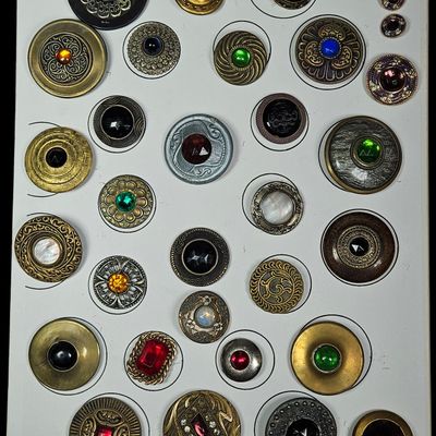 Sale Photo Thumbnail #236: An Assortment of Jeweled and Mixed Metal Costume Buttons