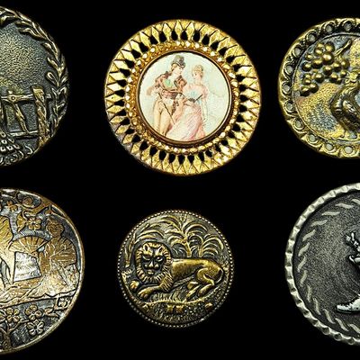 A Collection of Antique and Vintage Metal Pictorial Buttons