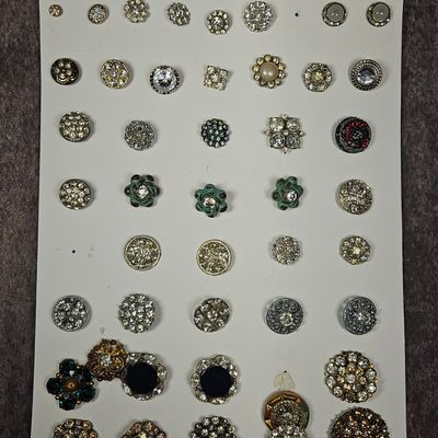 Sale Photo Thumbnail #250: An Assortment of Vintage Costume Jewelry Components and Rhinestone Buttons