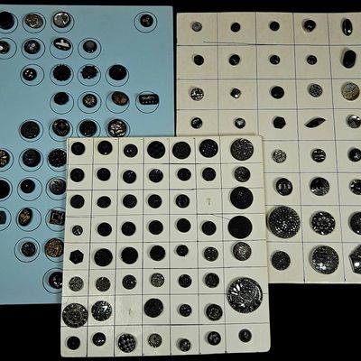 A Collection of Antique and Vintage Victorian Black Glass Buttons
